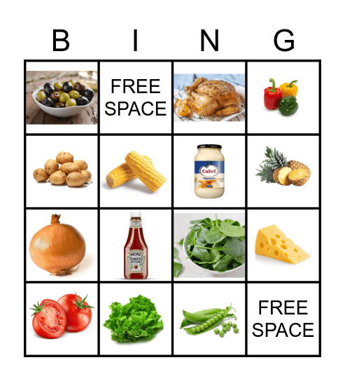 FOOD VOCABULARY Bingo Card