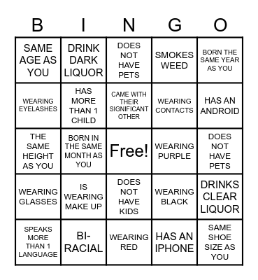 FIND A GUEST Bingo Card