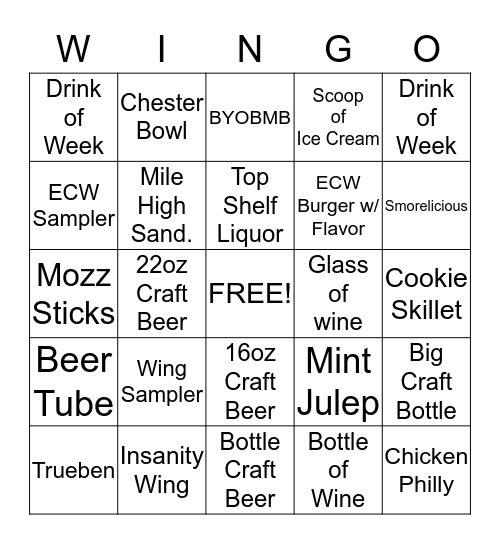 WINGo Bingo Card