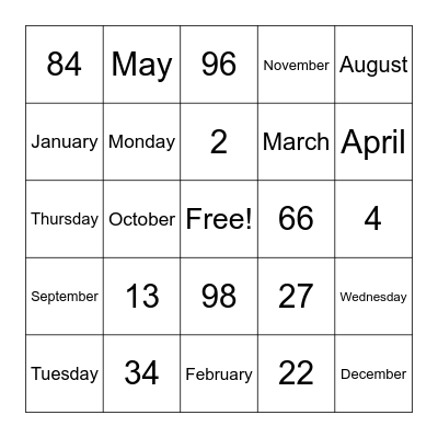 Bingo October 20, 2021 Bingo Card