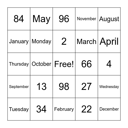 Bingo October 20, 2021 Bingo Card