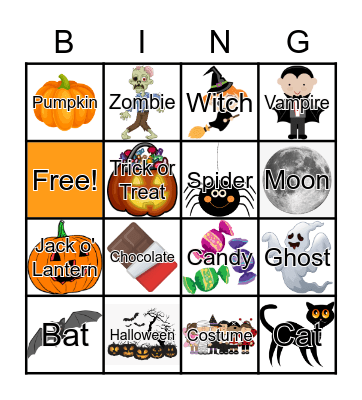 Halloween Bingo Card