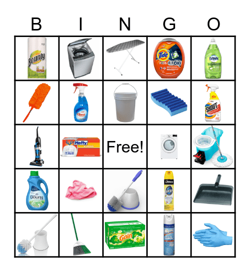 Cleaning Supplies Bingo Card