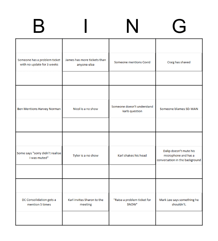 setting up bingo cards