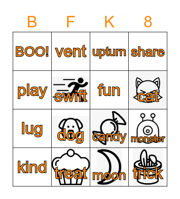 "Pig the Monster" Vocabulary BINGO Card