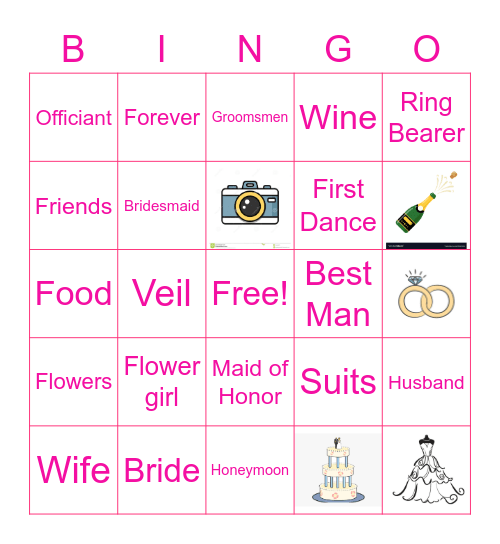 Bridal Bingo Card