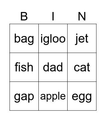 3rd Grade Phonics Bingo Card