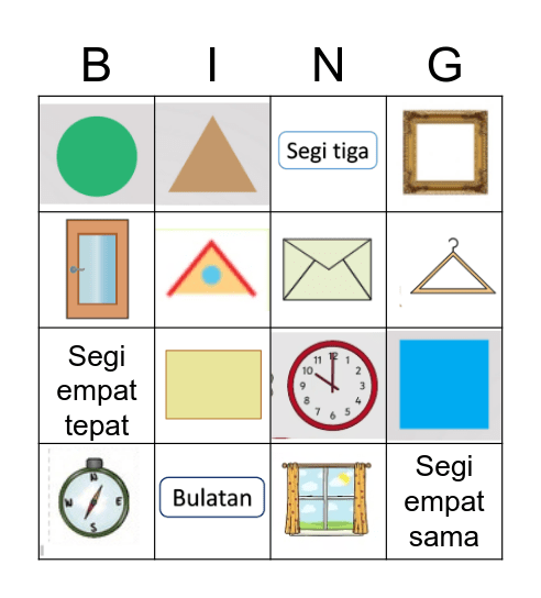 Bentuk 2D Bingo Card
