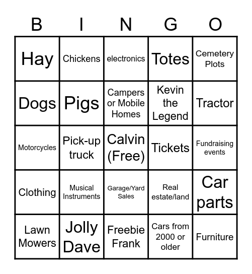 Trading Post Bingo Card