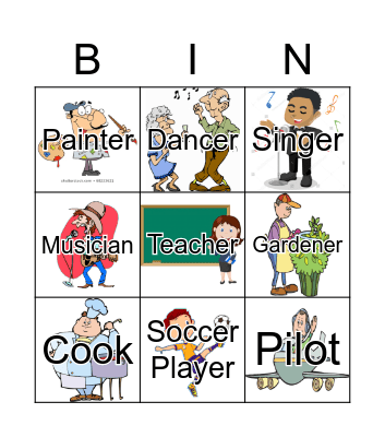 Professions Bingo Card