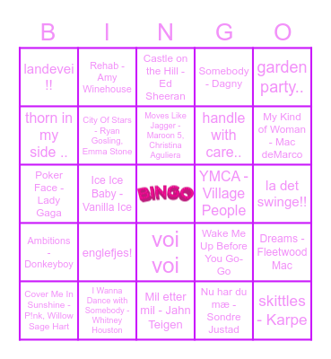 MUSIKKBINGO Card