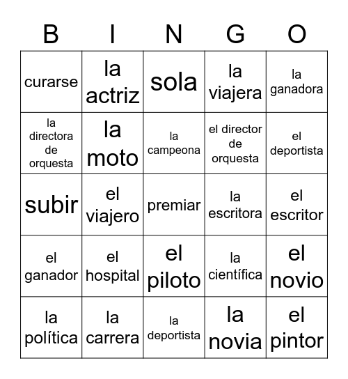 ¿Quién y cuándo? Bingo Card