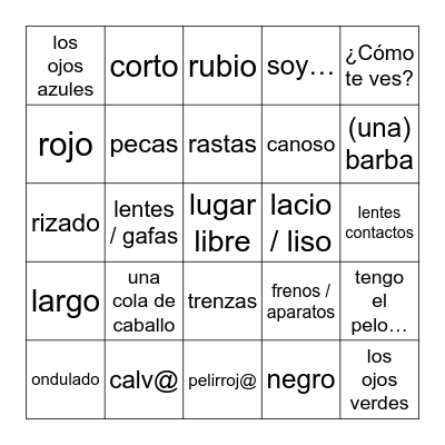 2.3 Descripciones Físicas *Lotería Bingo Card
