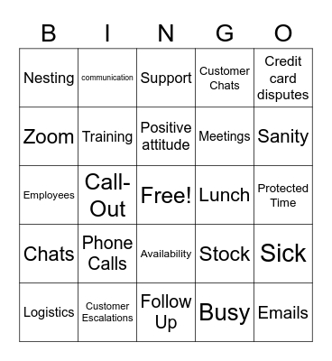 Leadership - CS Bingo Card