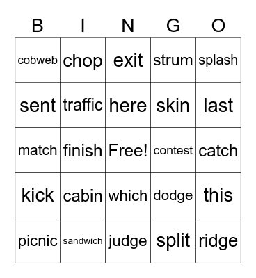 HD Word Unit 4 BINGO Card