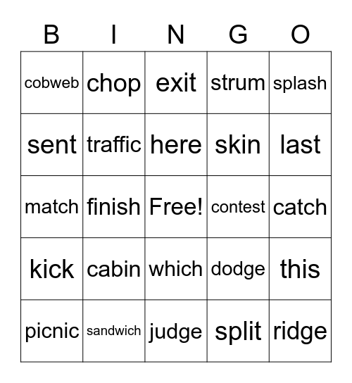 HD Word Unit 4 BINGO Card