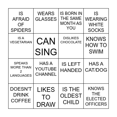 FIND SOMEONE WHO Bingo Card