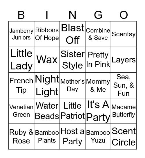 Mother's Day Bingo Card