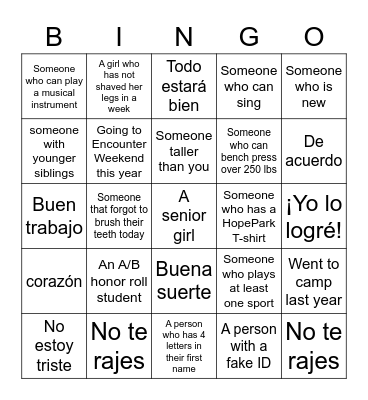 BINGO MIXER Bingo Card