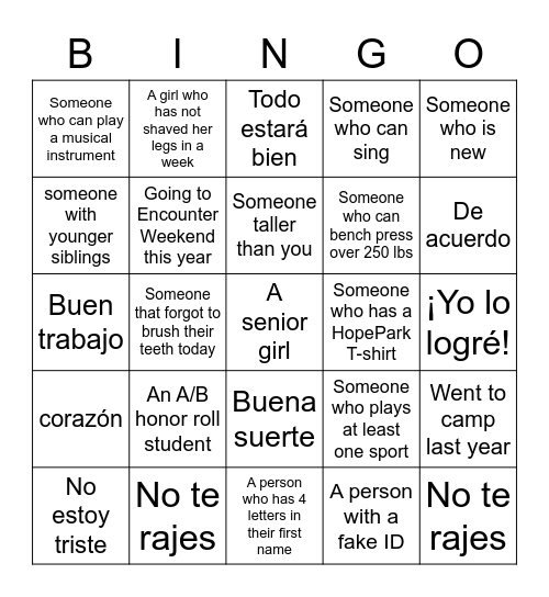 BINGO MIXER Bingo Card