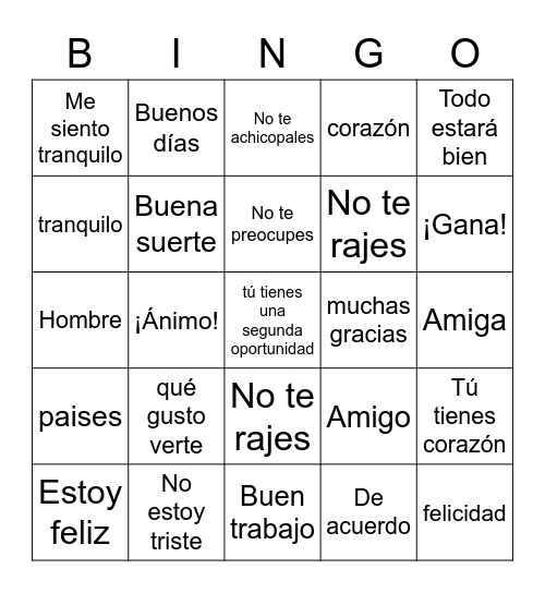 BINGO MIXER Bingo Card