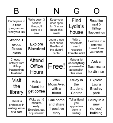 EHS 120.21 Challenge Bingo Card