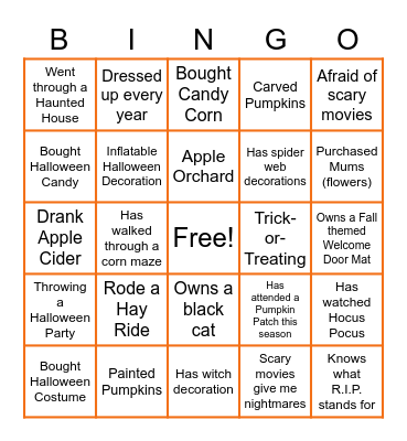 Quotient CSM Halloween Bingo Card