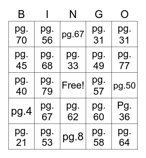 Annotating Bingo Card