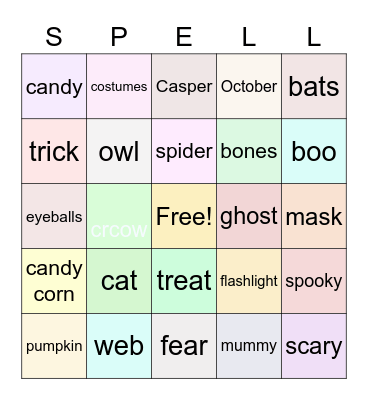 Halloween Bingo Card