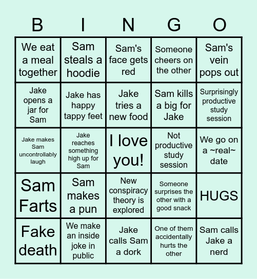 Jam Bingo Card