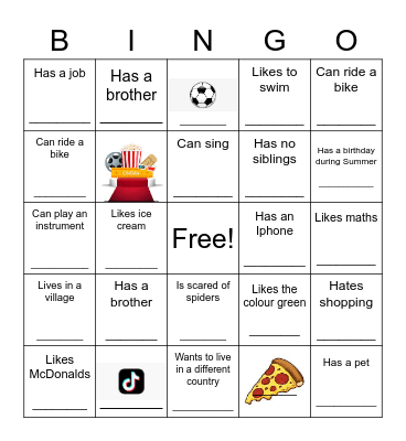 Find someone who... Bingo Card