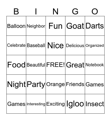 Market Day Bingo! Bingo Card