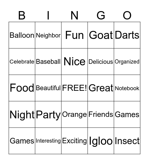 Market Day Bingo! Bingo Card