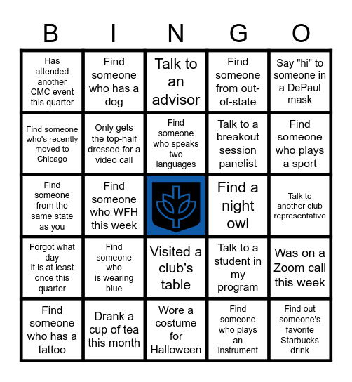 Career Conference Bingo Card