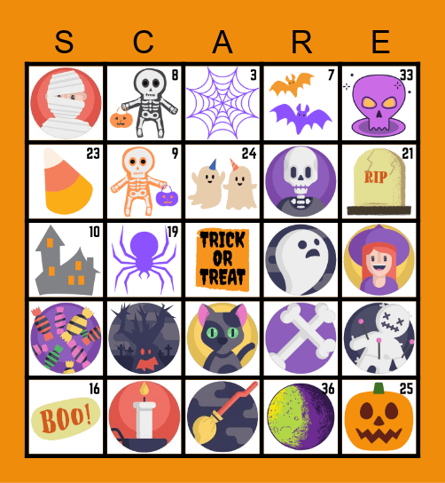 RRMS Library Bingo - Halloween Edition Bingo Card