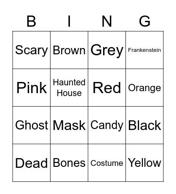 ASL Halloween Bingo Card