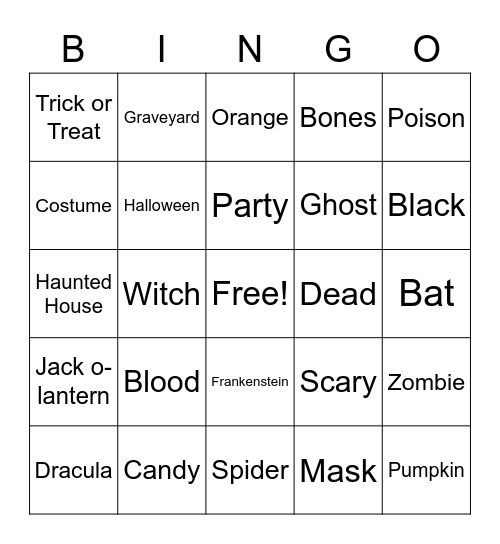 ASL Halloween Bingo Card