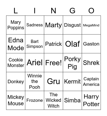 Lingo Bingo Card