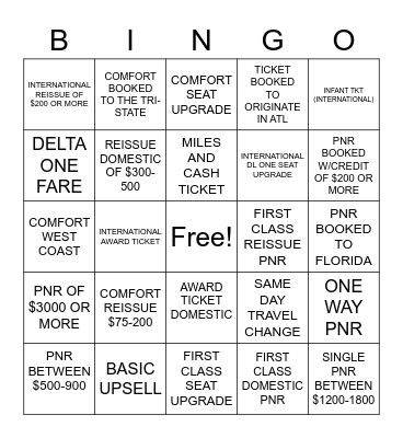 POWER BLAST BINGO Card