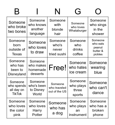 Confirmation Bingo Card