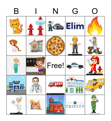 Community Helpers Bingo Card