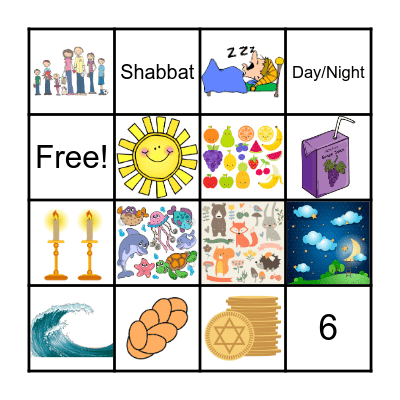 Creation and Shabbat Bingo Card