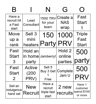 Jamberry May Day  Bingo Card