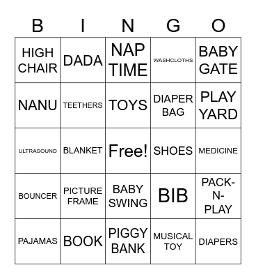 BABY SHOWER Bingo Card