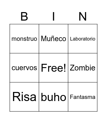 halloween Bingo Card