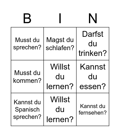 Smn Bingo Card