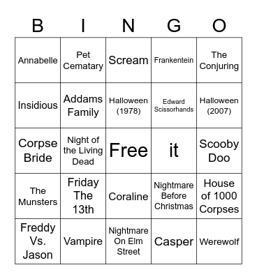 Spooky Bingo Card