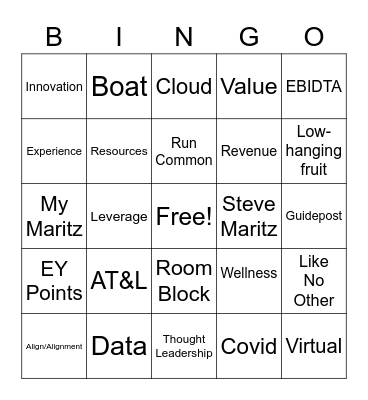 Company-wide Meeting Bingo Card