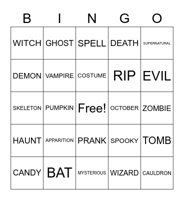 HALLOWEEN Bingo Card