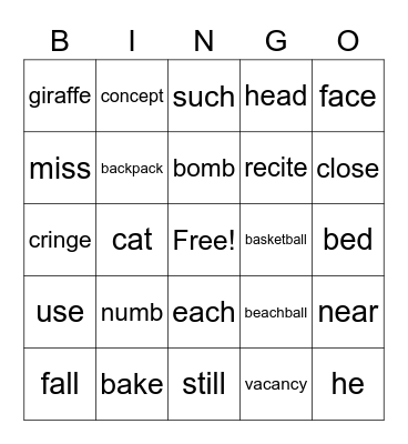 Unit 1 Review Bingo Card